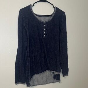 Women's Navy Long Sleeve Top